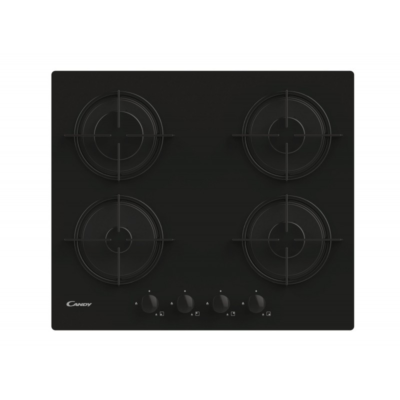CVW6BB/PLAQUE DE CUISSON CANDY A GAZ 4 FEUX VERRE 60CM