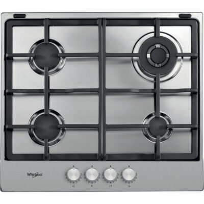 PLAQUE DE CUISSON WHIRLPOOL A GAZ 4 FEUX INOX 60CM  TGML661 X