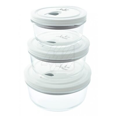 SET DE 3 BOITES RONDES HERMETIQUE EN VERRE JATA